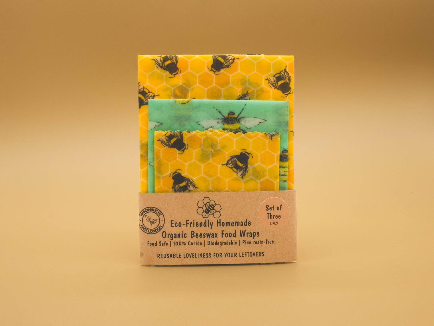 Lot de 3 Feuilles Alimentaires Bio à la Cire d'Abeille