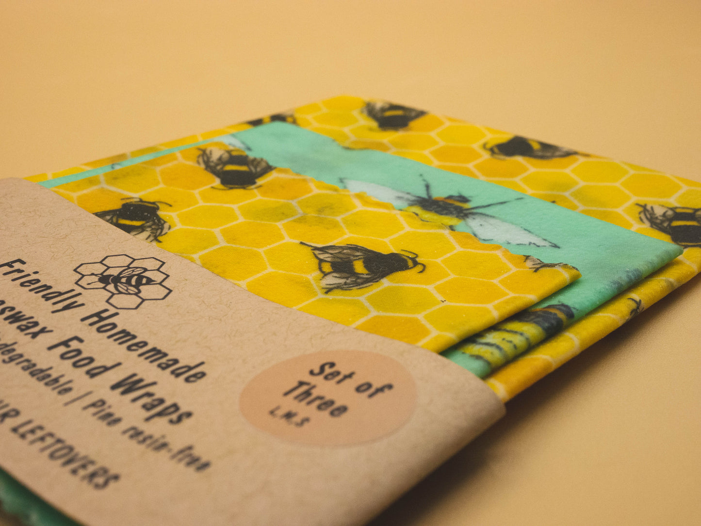 Lot de 3 Feuilles Alimentaires Bio à la Cire d'Abeille