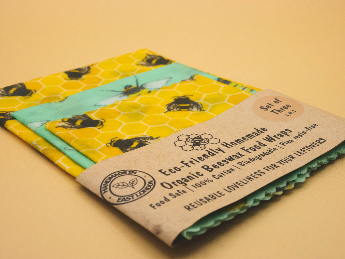 Lot de 3 Feuilles Alimentaires Bio à la Cire d'Abeille
