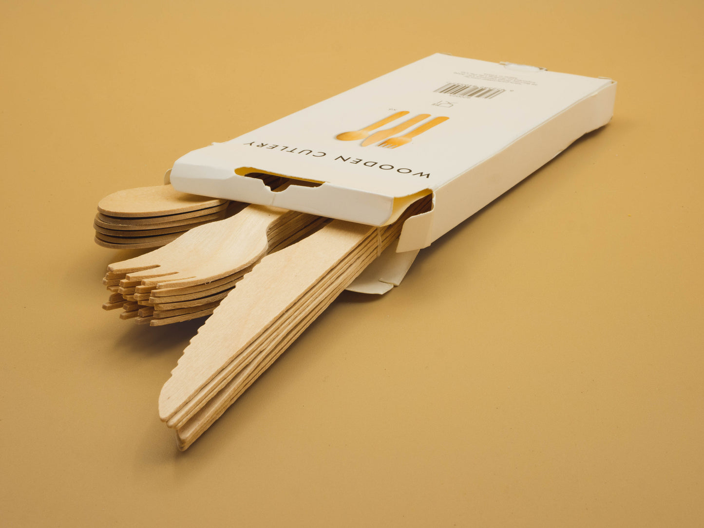 Compostable Wooden Cutlery - 6 Forks, 6 Spoons & 6 Knives
