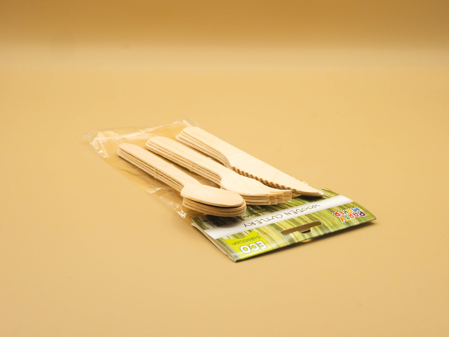 Posate sostenibili di Legno Usa e Getta - 4 Forchette, 4 Cucchiai & 4 Coltelli