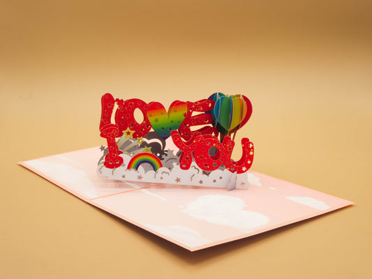 3D Pop-Up Card - I love you