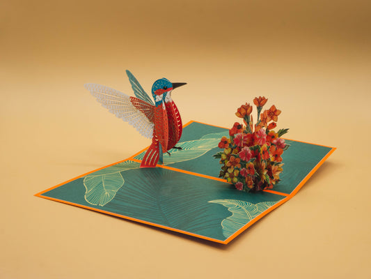 Carte 3D pop-up - Avec un oiseau joyeux