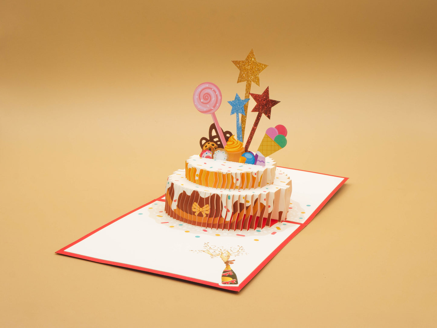 Birthday Festival Paper 3D Cake Candle Design Present Greeting Card Navy  Blue - Bed Bath & Beyond - 28960202