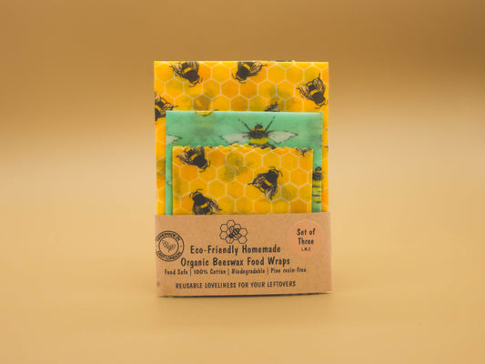 Set of 3 Organic  Beeswax Food Wraps