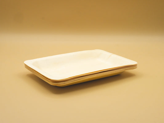Compostable Wooden Rectangular Plates - 8 pieces - Small size