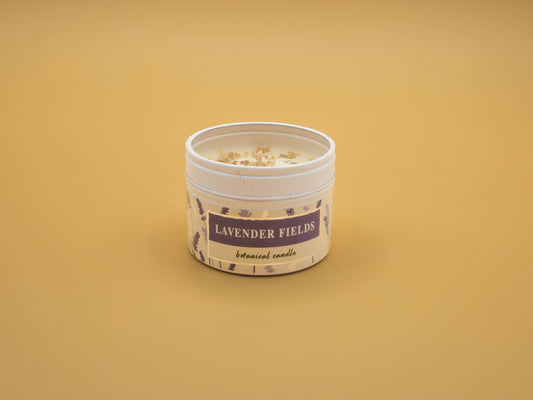 Candela in Lattina con Praline colorate - Lavender Fields