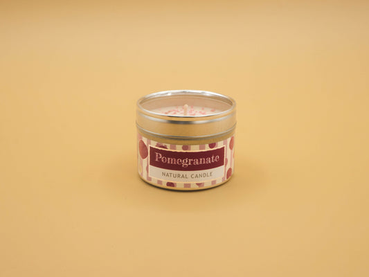 Candela in Lattina con Praline colorate - Pomegranate